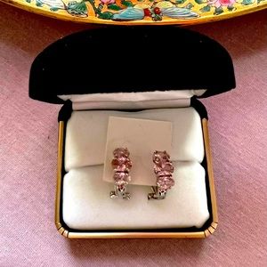 Pink ice CZ earrings